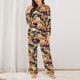 thumbnail image 2 of Fotbe fall Pumpkin Daisy Conjunto de Pijama de Manga Larga para Mujer con Estampado, Ropa de Dormir de 2 Piezas, Conjunto de Casa Suave y Cómodo con Bolsillos-XX-Large, 2 of 7