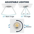 thumbnail image 4 of Luxrite 3 Inch Square Gimbal Recessed LED Lights 8W 5 CCT Selectable 2700K-5000K 600LM Dimmable Damp Rated, 4 of 7