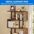 thumbnail image 6 of Dextrus 6-Tier S-Shaped Bookshelf , Geometric Tall Bookcase Wooden, Open Display Storage Rack Shelves Freestanding Z-Shelf Open Shelf for Living Room Home Office, Brown, 6 of 12