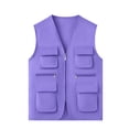 thumbnail image 5 of TGSLY Utility Cargo Vest for Children Lightweight Zip Up Sleeveless Layering Gilet Loose Casual Solid Color Fall Winter Outdoor Waistcoat 5-6 Years, 5 of 7