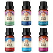 Guru Nanda Set of 6 Therapeutic Grade Essential Oil Blends 100 Pure Natural Aromatherapy Blends for Oil Diffusers Topical Use Breathe Easy Tranquility Harmony Sleep Relaxation Immunity