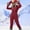 X-1114Red, variant on YMNXA Womens Winter Ski Jumpsuit With Hood Long Sleeve Solid Color Zip Up Outdoor Sports Snowsuit Coat For Outdoor Activities Army Green L