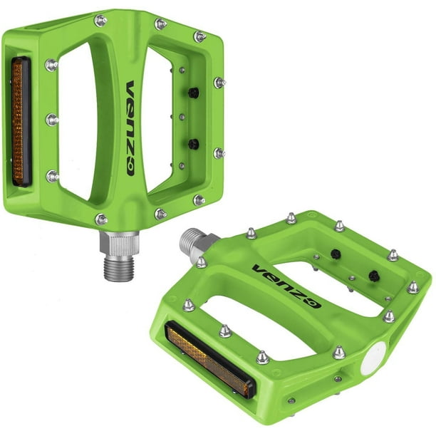 Venzo Flat BMX Mountain Bicycle 9/16" CR-MO Axle Pedals With Reflector