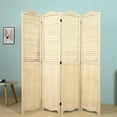 thumbnail image 4 of Milton Greens Stars Inc 4 Panels Farmhouse Wood Arch Room Divider in Natural, 4 of 5