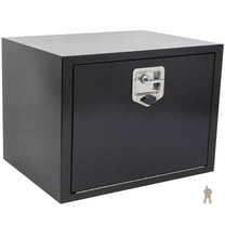 ECCPP 24inch Heavy Duty Iron Truck Bed Tool Box, RV Storage Organizer Trailer Storage ToolBox W/Lock & Keys, Underbody Flatbox Truck Car Outdoor Trailer Pickup (Black)