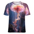 thumbnail image 5 of Jellyfish Ocean Style Women's Short Sleeve T-Shirt Crew Neck Casual Summer Trendy Loose Fit Tops, 5 of 6