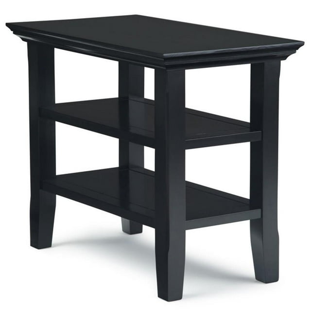 Trent Home Table d'Appoint Étroite Rectangulaire Transitionnelle en Bois de 14 Pouces en Noir