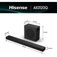 thumbnail image 2 of Restored Hisense AX3100Q 3.1Ch Sound Bar with Wireless Subwoofer, Dolby Atmos, DTS:X, Bluetooth 5.3, Roku TV Ready, HDMI/AUX/ARC/Optical/USB, EzPlay, Ez UP, 7 EQ Modes (Refurbished), 2 of 7