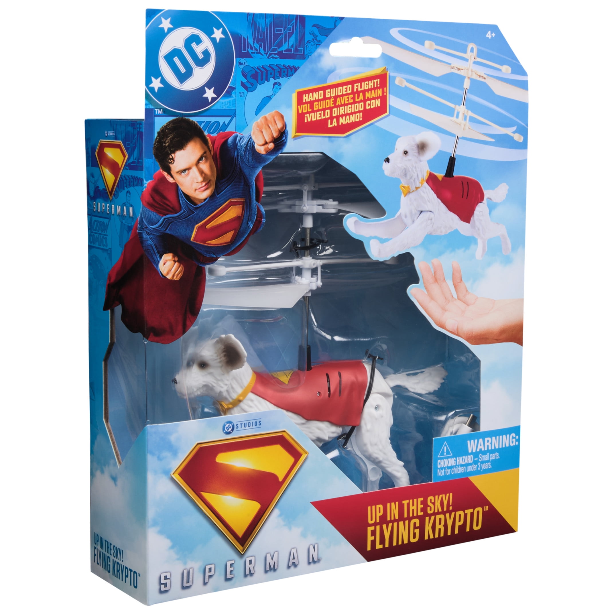 DC Comics SUPERMAN up in the Sky! Flying Krypto, 7.5-Inch Hovering Superdog, for Ages 4 and up
