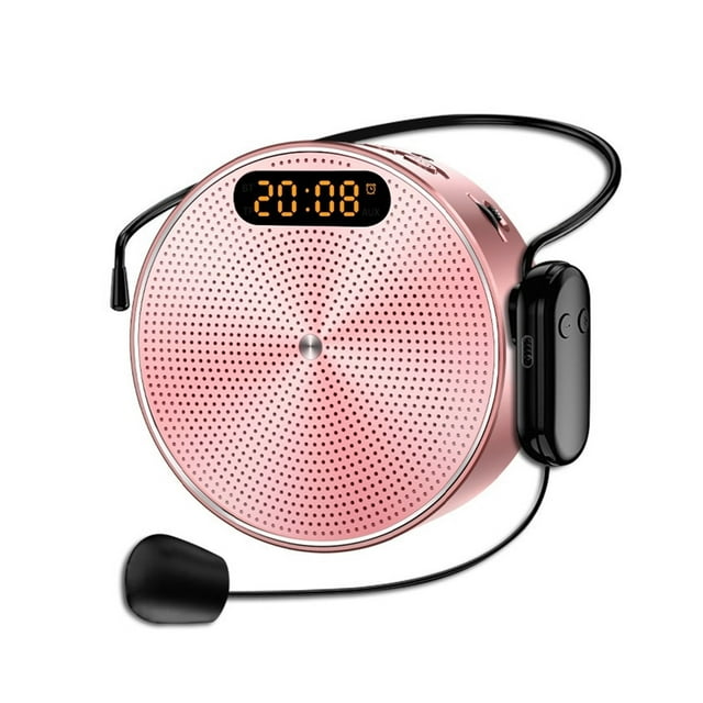 Wired / Wireless Clock Megaphone Portable Voice Amplifier Teacher Guide Microphone Speaker 5W Support TF Card U Disk Connection ,Clear and Reliable