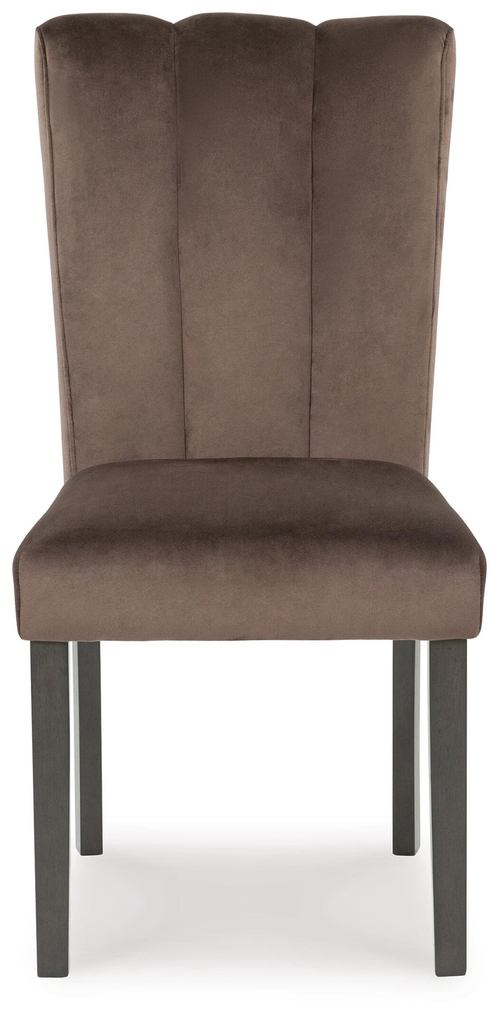 Signature Design by Ashley Zendalia Dining Chairs | Elegant Channel-Stitched Velvet Side Chairs | Set of 2, Mocha Brown