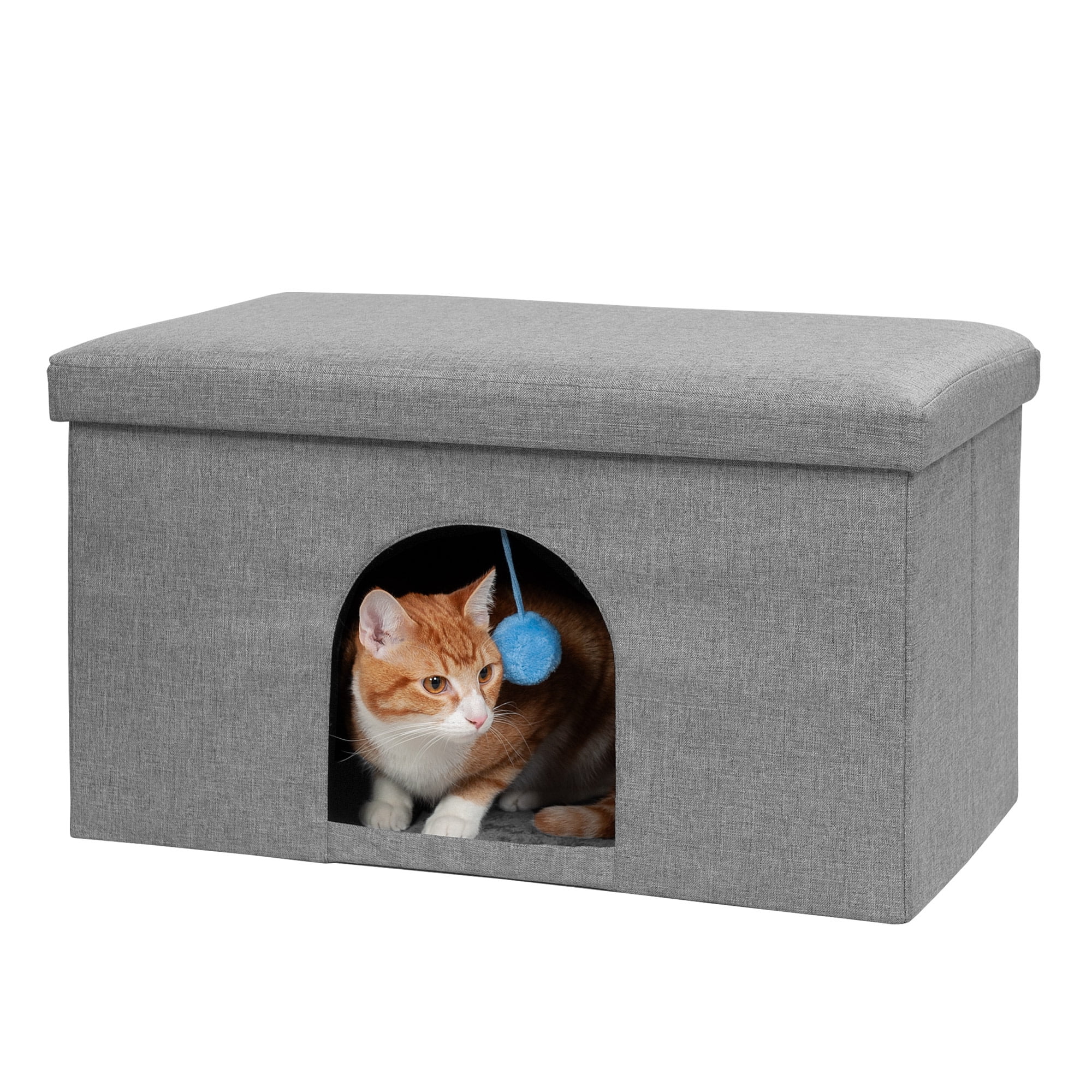 FurHaven Pet House Footstool Ottoman Hideaway, Stormy Gray, 1 Count