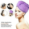 thumbnail image 4 of Toalla para el cabello de 2 piezas, toalla para secador de cabello, envoltura de microfibra, toalla de microfibra súper absorbente para el cabello, secado rápido, con botón de diseño, 4 of 4