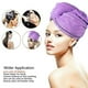 thumbnail image 4 of Toalla para el cabello de 2 piezas, toalla para secador de cabello, envoltura de microfibra, toalla de microfibra súper absorbente para el cabello, secado rápido, con botón de diseño, 4 of 4