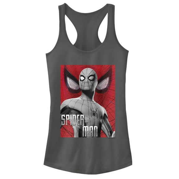 Junior's Marvel Spider-Man: Far From Home Majestic  Racerback Tank Top Charcoal X Small