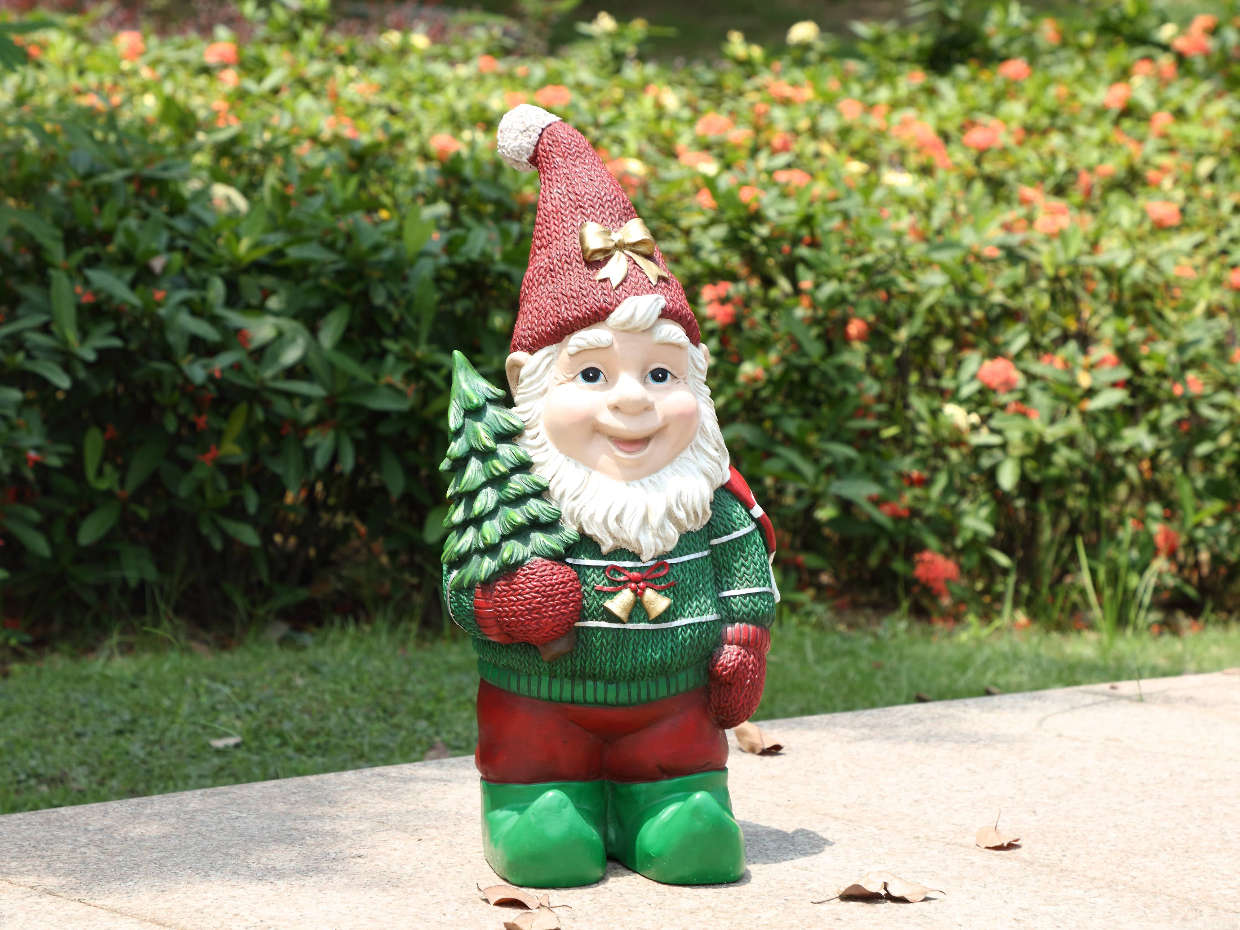 HILINE GIFT LTD. ELF CARRYING CHRISTMAS TREE STATUE