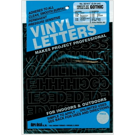 Permanent Adhesive Vinyl Letters & Numbers 1" 183/Pkg-Black