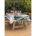 thumbnail image 2 of Outdoor Tablecloth with Umbrella Hole and Zipper, Blue Christmas Rectangle Table Cloth 54x80 Inch Waterproof Tablecloth, Xmas Winter Forest Tree Deer Snowflakes Picnic Table Cover for Patio Camping, 2 of 7