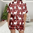 thumbnail image 6 of Pajama Set for Women – Cooling Cotton Summer Lounge Wear Women's Reindeer Print Short Sleeve & Shorts Pajama Set For Christmas, 6 of 7