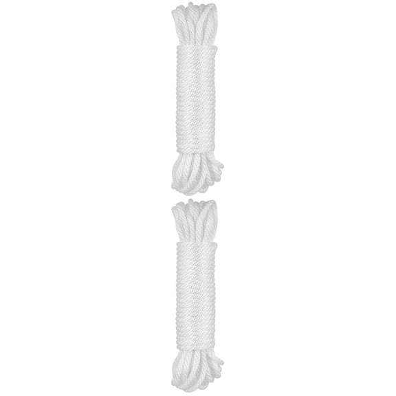 Set of 2 Rope for Flag Pole 30ft Nylon Camping White
