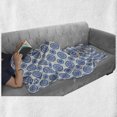 thumbnail image 6 of Abstract Soft Flannel Fleece Throw Blanket, Scandinavian Style Floral Circular Illustration Nordic, Cozy Plush for Indoor and Outdoor Use, 50" x 60", Ivory Cobalt Blue, by Ambesonne, 6 of 6