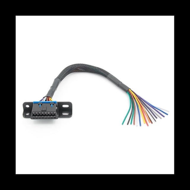 Universal OBD2 16Pin Female Connector to Open OBD Cable Female Extension Connector Ribbon Interface Adapter,1 x OBD2 16pin Female Connector to Open OBD Cable,Black