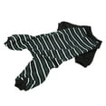 thumbnail image 4 of Pijama de rayas para perro, suave, elástico, de moda, de 4 patas, para gatos y perros, con rayas verdes y blancas, talla M, 4 of 14