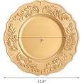 thumbnail image 2 of GFDYREE Set of 12 Gold Charger Plates, 12.8" Floral Rimmed Plastic Chargers for Dinner Plate, Decorative Table Charger Service Plates for Table Setting, Party, Weddings, Event, 2 of 7