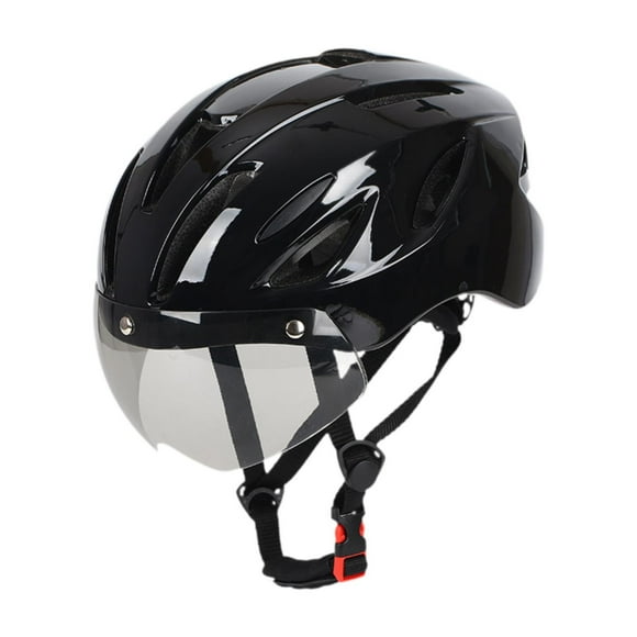 Casco de bicicleta Casco de bicicleta portátil Portable Sombrero de ventilación suave y acolchada con visera para bicicleta de bicicleta de montaña al Negro