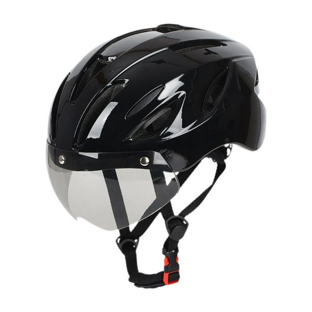 Casco de bicicleta Casco de bicicleta portátil Portable Sombrero de ventilación suave y acolchada con visera para bicicleta de bicicleta de montaña al Negro