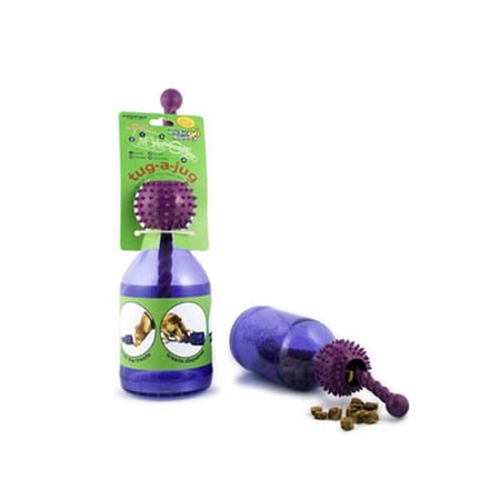 Busy Buddy Tug-A-Jug - Treat-Dispensing Dog Toy - Slow Down Eating - 2 Cup Capacity - Lower Separation Anxiety - Cleans Teeth - Easy To Wash - Multi-Sensory Stimulation - Purple, M/L