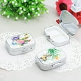 thumbnail image 1 of Sarkoyar Metal Pill Box with Mirror Reusable Compact Portable Classified Store Pills Flower Print Oblong Shape Large Capacity Pill Organizer for Travel, 1 of 6