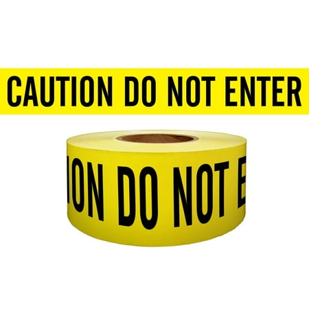 Presco Economy Printed Barricade Tape: 3 in. x 1000 ft. (Yellow with Black "CAUTION DO NOT ENTER" printing)