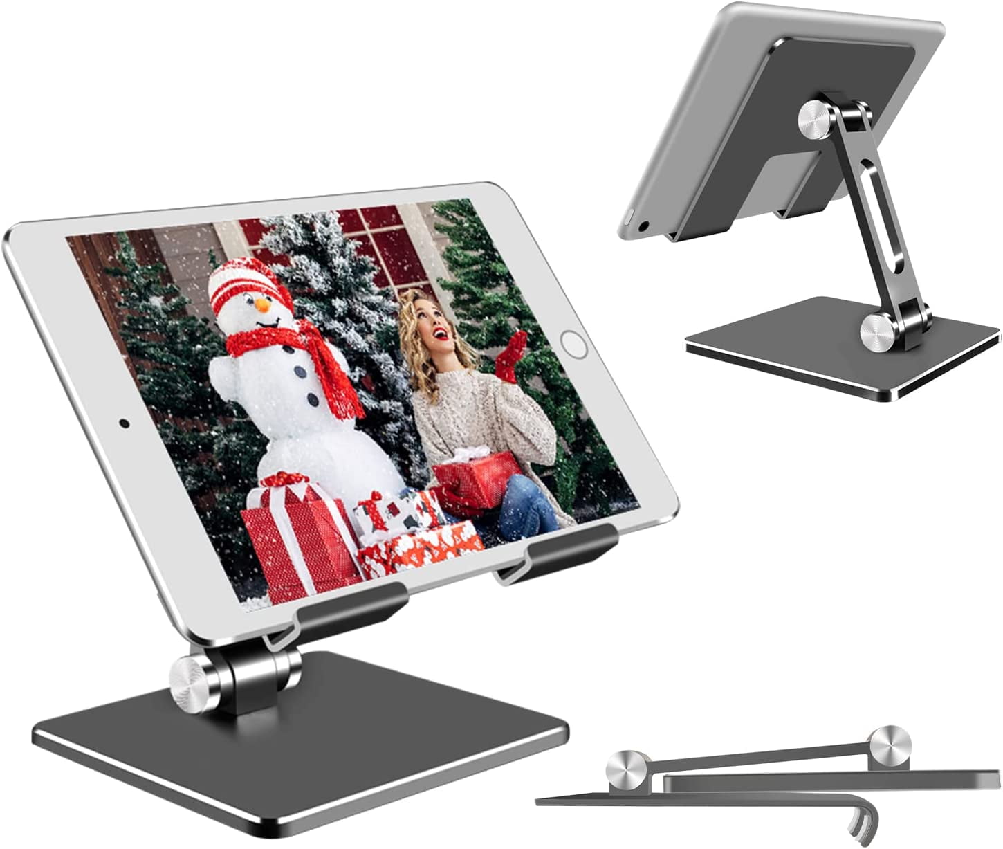 Adjustable Phone Tablet Stand, Foldable Aluminum Tablet Holder