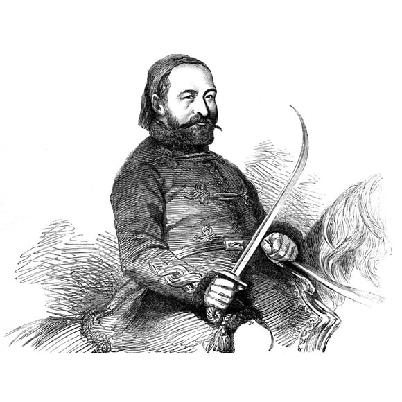 The Illustrated London News Etching From 1854. Selim Pacha Muschir,commander In Chief Of The Turkish Army Of Batoum by John Short / Design Pics (17 x 13)