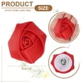 thumbnail image 2 of Uxcell 16 Pcs Flores de Solapa para Trajes de Hombre, Pin de Solapa de 2 Pulgadas para Hombres, Flores de Tela de Satén Artificial para Broches de Ramos para Bodas, Fiesta, Ceremonia, Rojo, 2 of 7