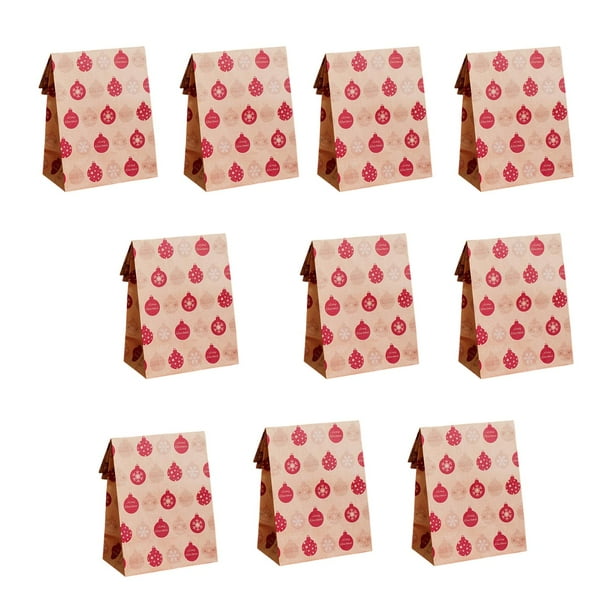 10 bolsas para envolver y dulces, bolsas para regalos, bolsas para dulces para decoración del hogar, decoración de fiestas de cumpleaños, Rojo