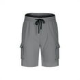 thumbnail image 4 of lkfuzj Mens Y2k Fashion Cargo Shorts Elastic Waist Knee Length Activewear Shorts Lightweight Comfy Casual Summer Clothes with Pockets, 4 of 9
