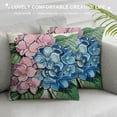thumbnail image 3 of CMMY Blue Hydrangea Flower Decorative Throw Pillow Covers, Spring Summer Floral This is Us Our Life Porch Home Decor, Enjoy The Little Things Farmhouse Outdoor Sofa Couch Cushion Case White, 3 of 5