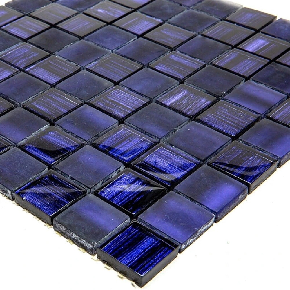 Apollo Tile   5 pack 11.3-in x 11.3-in Purple Polished and Matte Finished Glass Mosaic Tile (4.43 Sq ft/case)