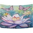thumbnail image 3 of FREEAMG Butterflies A Lotus Tapestry Hippie Wall Hanging Tapestries Aesthetic Decorative for Living Room Bedroom Ceiling 80x60In, 3 of 7