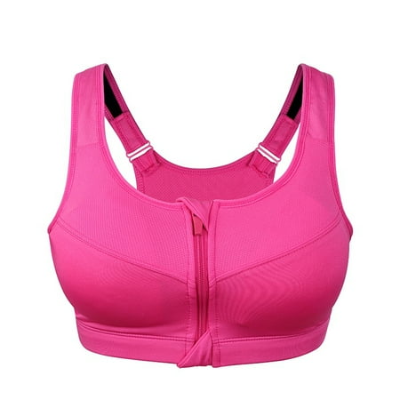 

Sonbest Women Padded Seamless Sport Bra Front Zip Yoga Gym Fitness Workout Running Vest Fitness Bra Active Bra