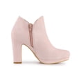 thumbnail image 3 of BLISSFUL STEP Bottines à Talons Blocs Plateforme Bout Rond pour Femmes Rose Poussière 8.5, 3 of 6