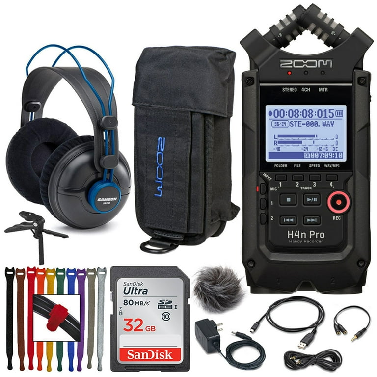 Zoom H4n Pro 4-Input 4-Track Portable Handy Recorder (Black) +