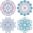 thumbnail image 1 of Calcomanía estática para ventana con diseño de flor de la vida, 4 estilos, meditación, mandala, no adhesiva, para puertas corredizas de vidrio., 1 of 9