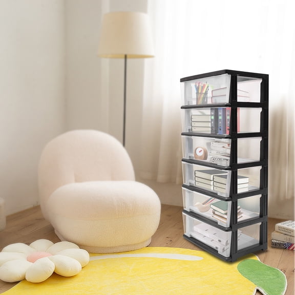 Rolling Storage Cart With Drawers Arts Crafts Organizer Plastic 6-Tier Foldable