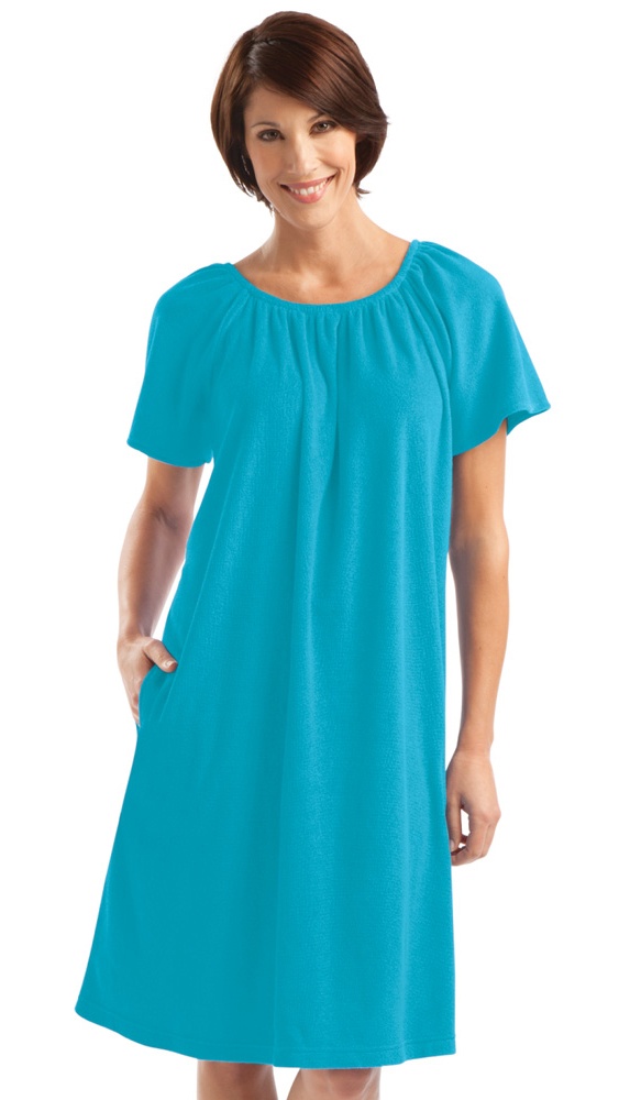 Collections Etc. Solid Color Comfort Fit ShortSleeve Terry Cotton