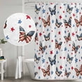 thumbnail image 4 of 4th of July Shower Curtain Set with Hooks, Patriotic Butterfly Pattern Waterproof Fabric Bathroom Curtains Decor Home Accessories,72X 96 Inch Extra Long, 4 of 9