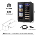 thumbnail image 2 of 24" Wine and Beverage Refrigerator 20 Bottle 60 Can Dual Zone Built-In/Freestanding Classic Beverage Wine Cooler, 2 of 7