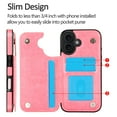 thumbnail image 5 of Kryonix for iPhone 17 Case Wallet for Women, Butterfly-Print 2-in-1 PU Leather Wallet with Card Holder and Stand, Shockproof  Anti-Slip Scratch-Resistant Protective Phone Cover, Purple/Pink, 5 of 9